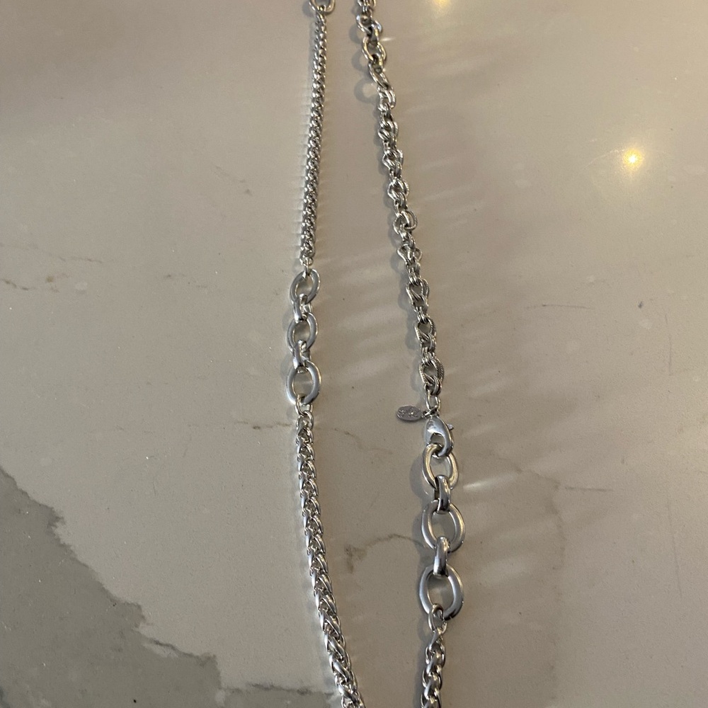 Sterling Silver Multi-Chain Women's Necklace - Silver- 17 inches long